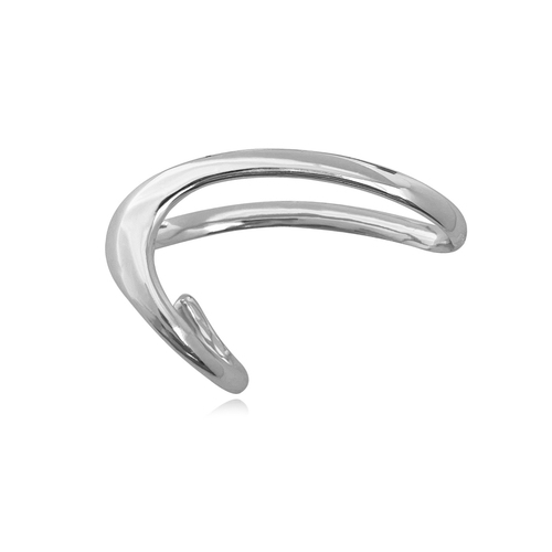 Culturesse Solana Art Deco Finger Lock Adjustable 4.3cm Open Ring - Silver