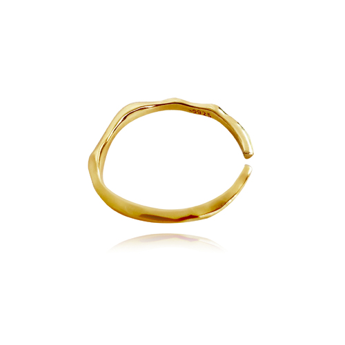 Culturesse Lou Everyday Adjustable 2cm Open Ring - Fine Gold