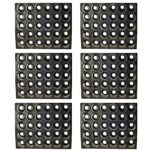 6pc Homeleisure 30-Round Cell Plastic Seedling Tray Black 