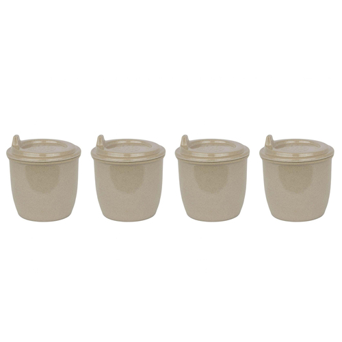 4PK EcoSouLife Reusable Rice Husk Baby Cup w/ Lid 296ml - Beige