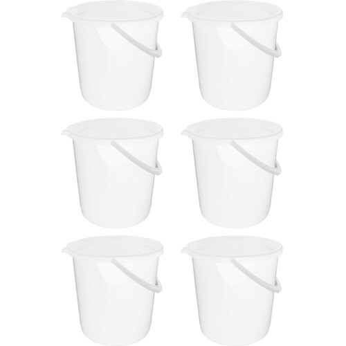 6PK Homeleisure Bucket W/Lid 11L White Kitchen Cooking 