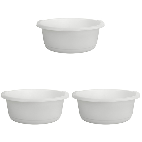 3PK Homeleisure Basin Round 6L White Laundry Cleaning 