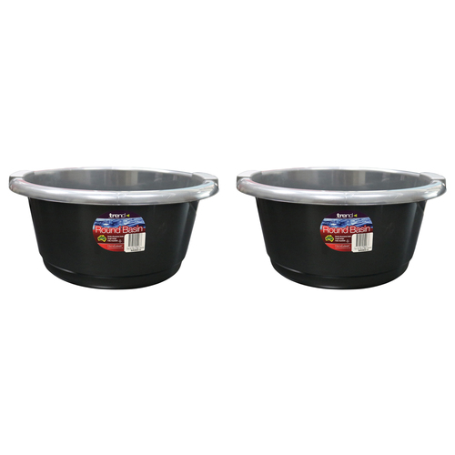 2PK Homeleisure Trend 20L Plastic Basin Round Charcoal 