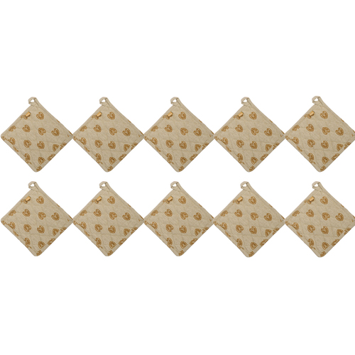 10PK Belle Mandalay Cotton Pot Holder/Trivet 20x20cm Square - Tuscan Olive