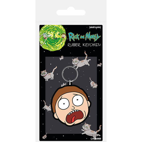 Adult Swim Rick and Morty Themed Morty's Face Durable Rubber Keyring