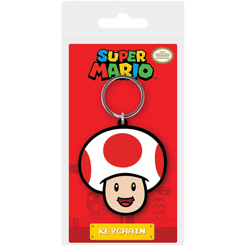 Super Mario Bros Characters Themed Toad Kids/Childrens Rubber Keyring