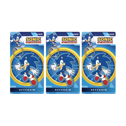 3PK Sonic The Hedgehog Videogame/Cartoon Gaming Themed Jump Keyring