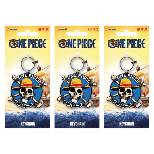 3PK One Piece Live Action PVC Keyring - Straw Hat Crew Icon