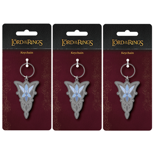 3PK Lord Of The Rings PVC Keyring - Arwen Evenstar Pendant