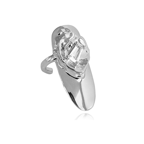 Culturesse Thelma Arsty Nail Adjustable 2cm Open Ring - Silver