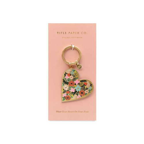 Rifle Paper Co Glossy Enamel Keychain 5-5.5cm - Floral Heart