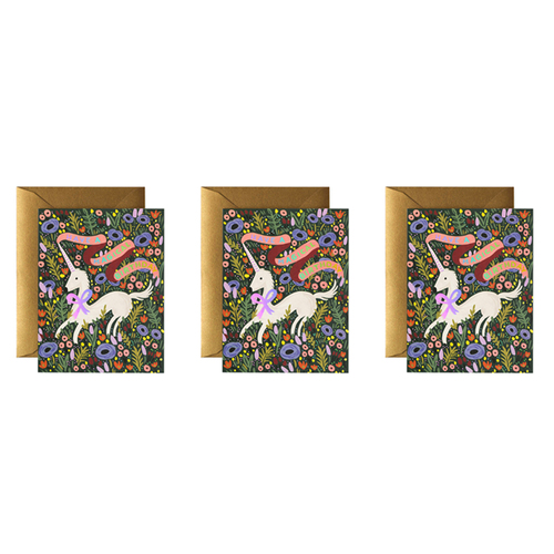 3x Rifle Paper Co 10.7x14cm Blank Single Greeting Card w/ Envelope - Magical Birthday