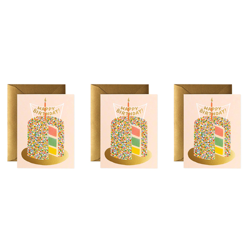 3x Rifle Paper Co 10.7x14cm Blank Single Greeting Card w/ Envelope - Layer Cake