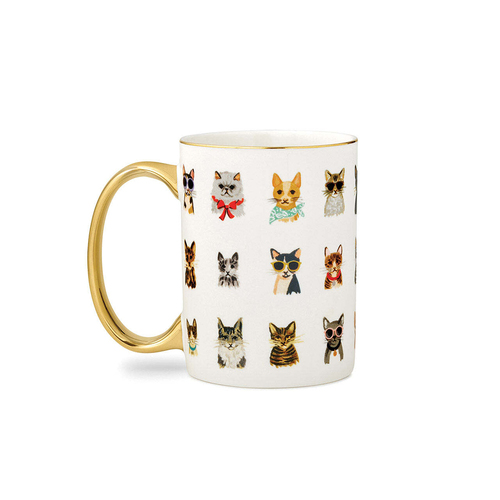 Rifle Paper Co 450ml/11cm Porcelain Drinking Mug Cool Cats