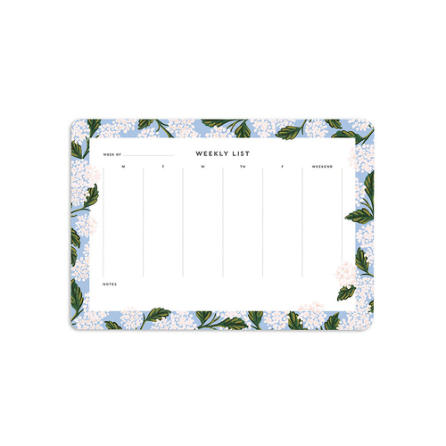 Rifle Paper Co 25cm Weekly Desk Pad Hydrangea 52-Sheets