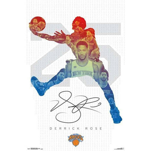 NBA 86x57cm New York Knicks D Rose 16 Poster Wall Decor