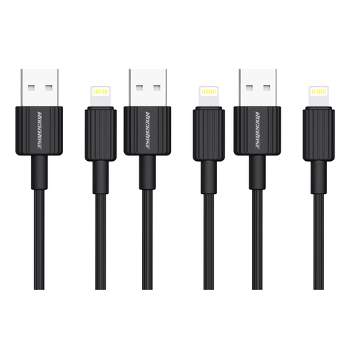 3PK RockRose Arrow AL 2.4A 1m USB-A Charging & Sync Cable For Apple iPhone