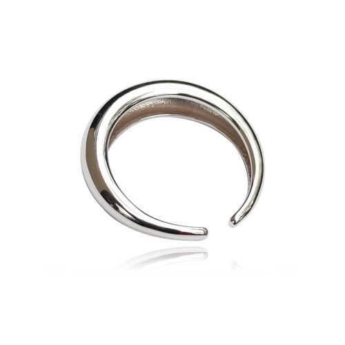 Culturesse Osa Contemporary Adjustable 2cm Open Ring - Silver