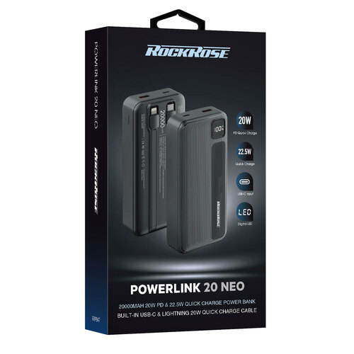 RockRose PowerLink Quick Charge Power Bank 20000mAh 20W