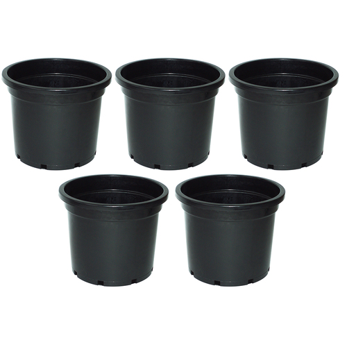 5PK Homeleisure Reko Pot 300mm Black Outdoor Garden 