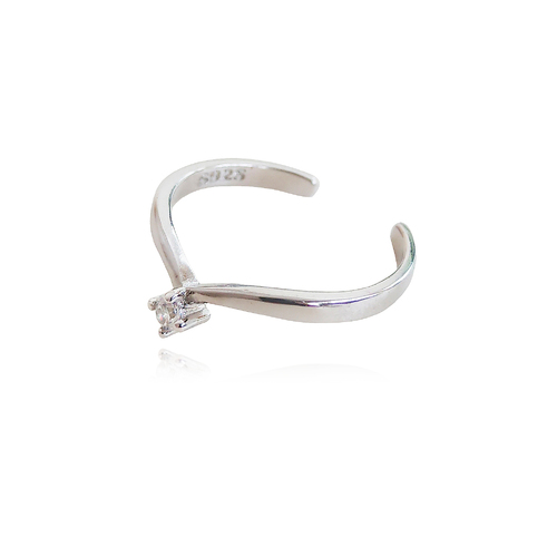 Culturesse Lula Fine Everyday 1.8cm Open Ring - Silver