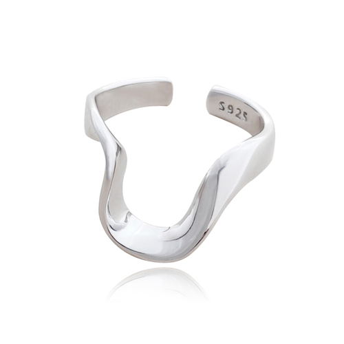 Culturesse Flow Artisan Adjustable 2.2cm Open Ring - Silver