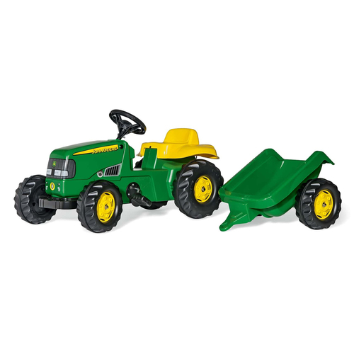 John deere ride on tractor with loader and hot sale trailer