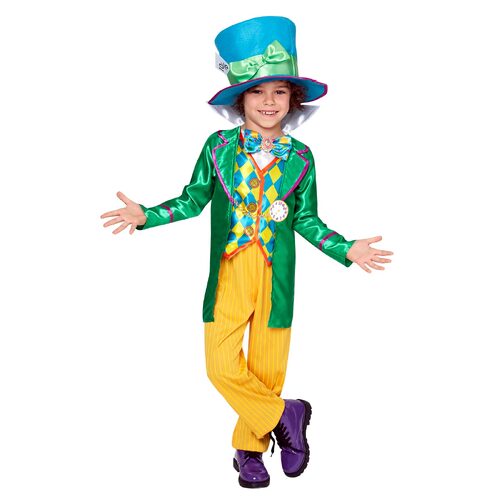 Disney Mad Hatter Boys Deluxe Kids Boys Dress Up Costume - Size 3-5 Yrs