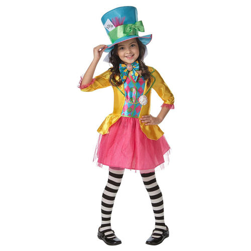 Disney Mad Hatter Girls Deluxe Costume Party Dress-Up - Size 3-5y