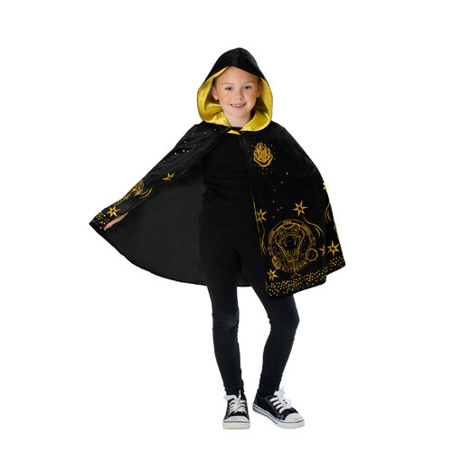 Harry Potter Hogwarts Black & Gold Kids Hooded Robe - Size 6+