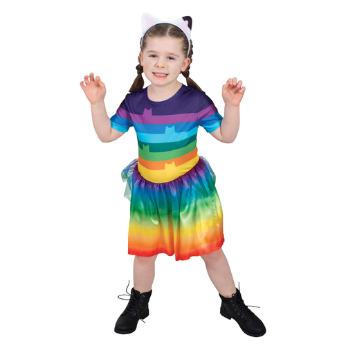 Gabby'S Dollhouse Gabby Rainbow Tutu Costume Party Dress-Up - Size 3-5y