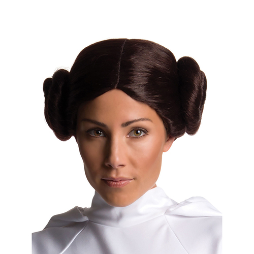 Star Wars Princess Leia Wig Costume Party Accessory Adult Brown