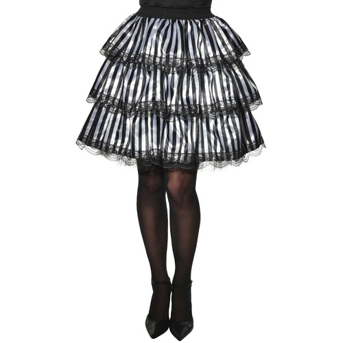 Rubies Halloween Striped Black & White Ruffle Skirt - Size Std Women