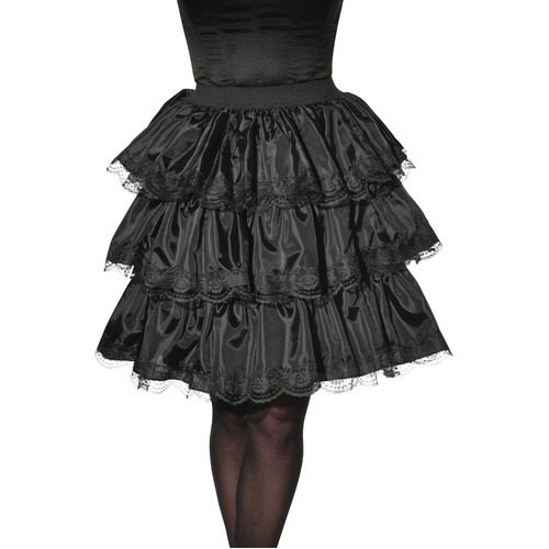 Rubies Halloween Witch Black Ruffle Skirt One Size - Adult Women