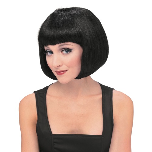 Supermodel Short Black Hair Wig Costume Accessory Adult