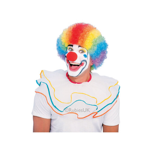 Clown Afro Short Rainbow Wig Adult Dress Up Curly Hair Accessory