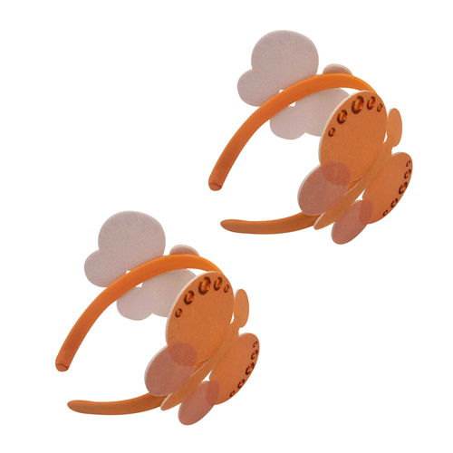 2PK Emma Memma Butterfly Headband Hair Accessory Orange - Child