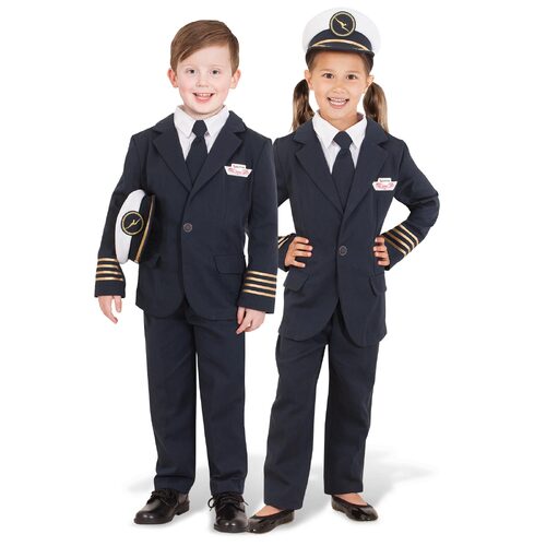 Rubies Qantas Captain's Uniform Kids Dress Up Costume - Size 6-8