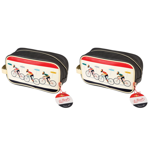 2PK Rex London Le Bicycle Wash Bag w/ 2 Internal Pockets 26x14cm