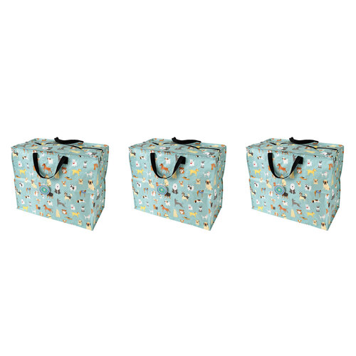 3PK Rex London Jumbo Storage Bag w/ Zip Closure 58x48cm - Best in Show