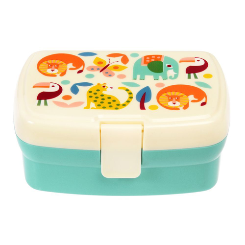 Rex London Kids Plastic Lunch Box Rectangle 17x13cm - Wild Wonders