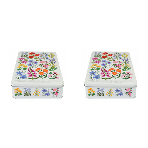 2PK Rex London Biscuit Tin 19x27cm Rectangular - Wild Flowers