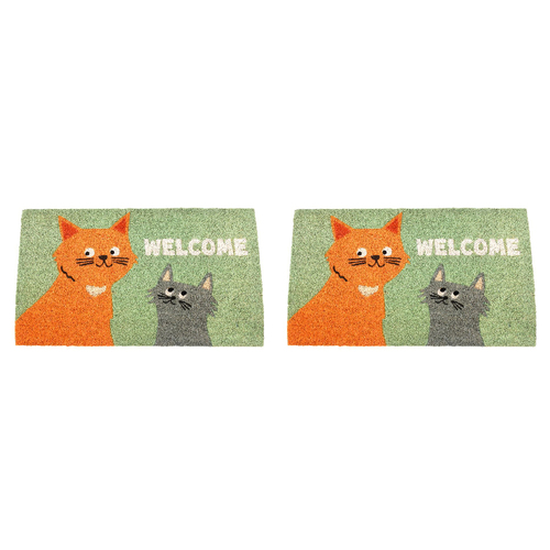 2PK Rex London Coir Outdoor Doormat 73x43cm - Nine Lives