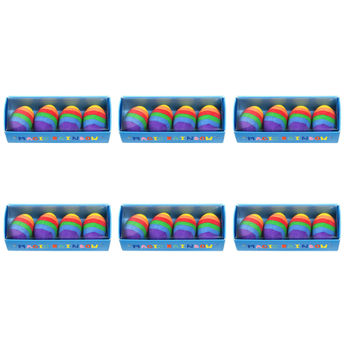 6x 4pc Rex London Rainbow Egg Pencil Erasers Writing Stationary Set