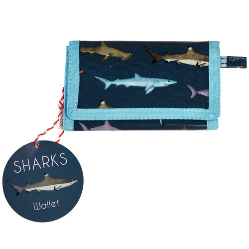 Rex London Kids/Childrens Wallet Trifold 24.5x13.5cm - Sharks