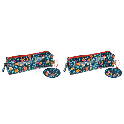 2PK Rex London Pencil Case Stationery Organiser 9x21cm - Fairies In The Garden