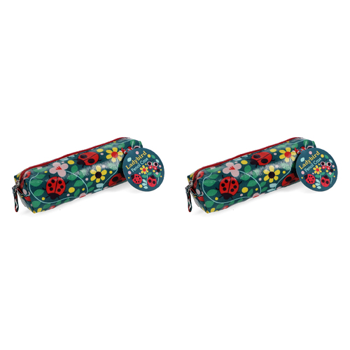 2PK Rex London Pencil Case Stationery Organiser 9x21cm - Ladybird