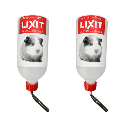 2PK Lixit Ball Point Tube Guinea Pig/Rabbit/Cat Drinking Bottle 550ml