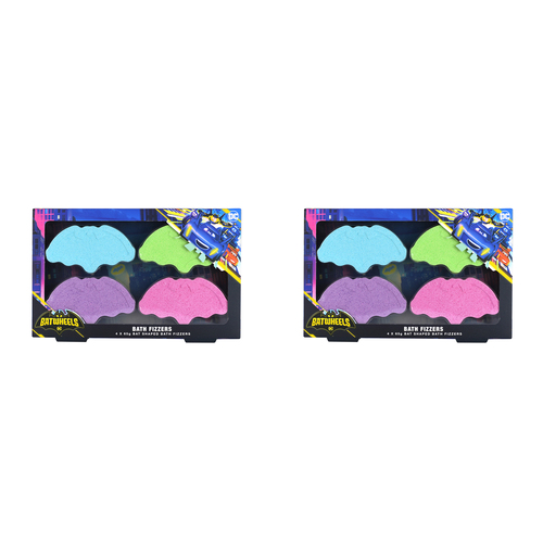 2x 4pc DC: Batwheels Bath Fizzers Bat Shaped Bath Fizzers 65g 6y+