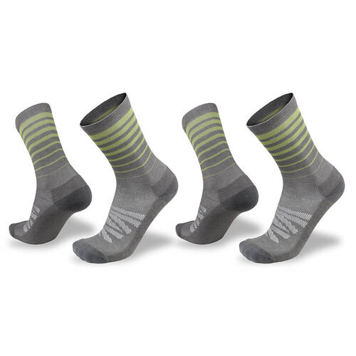 2PK Wilderness Wear Active Multisport AU 3-8 Charcoal Khaki Bamboo Socks